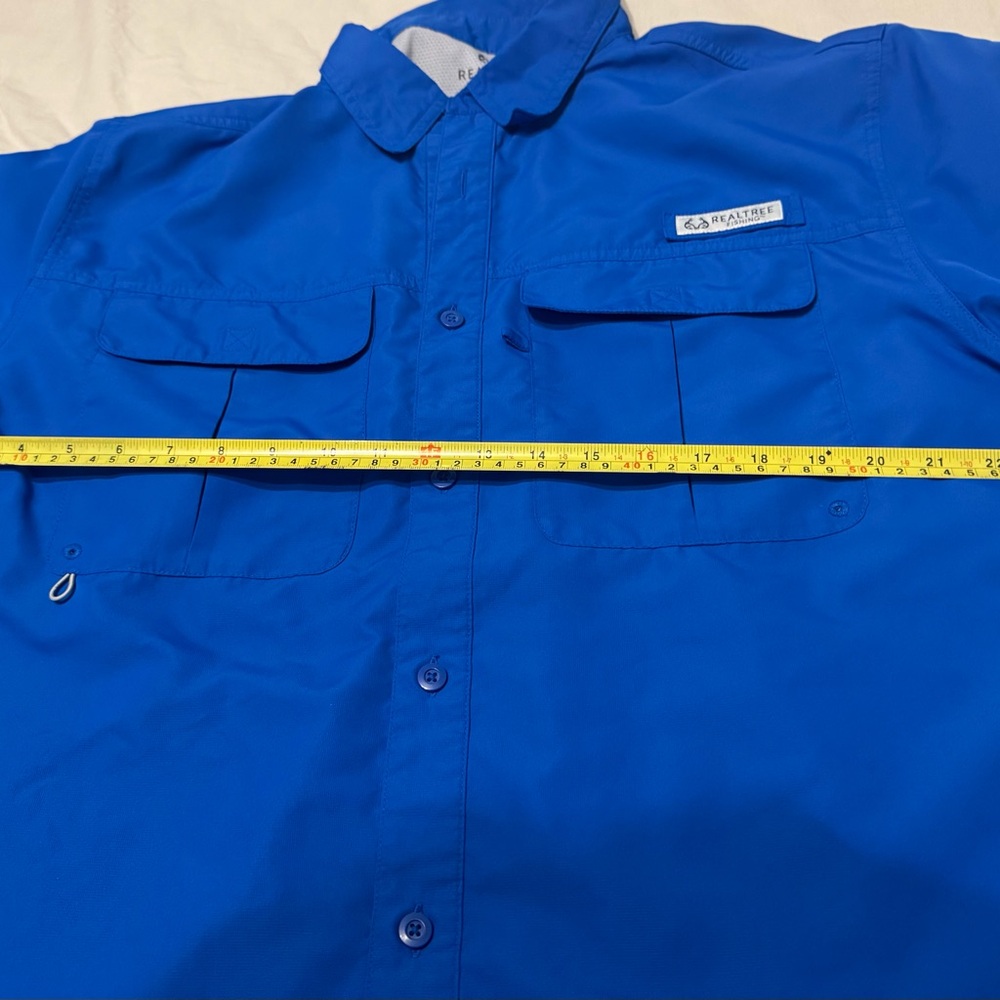 Men’s Realtree Fishing Vibrant Blue Casual Button Down Shirt XL - Picture 11 of 12